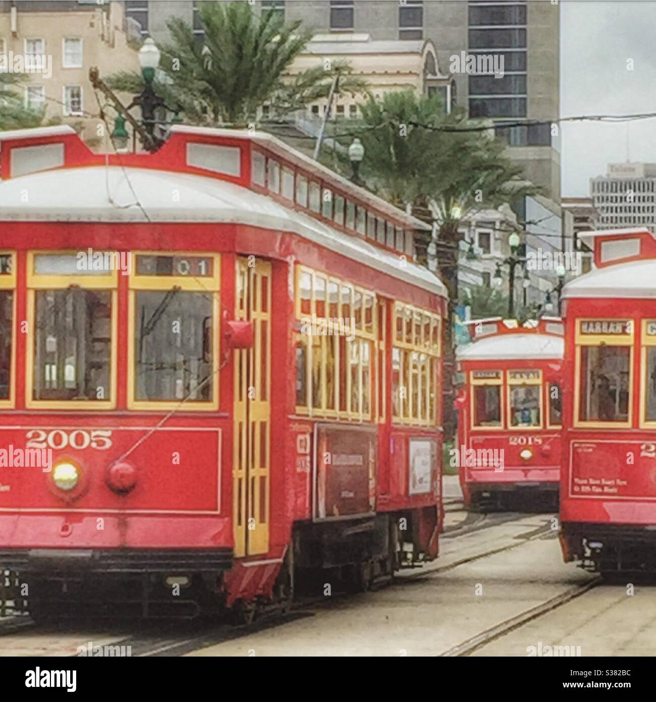 Straßenbahnen Canal Street New Orleans Stockfoto