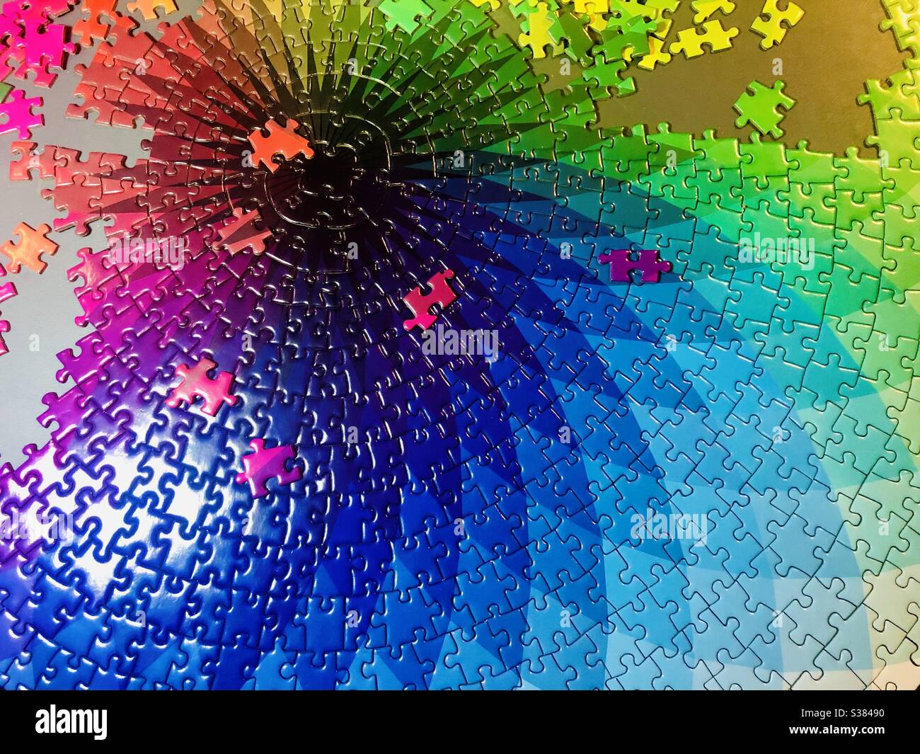 Fast abgeschlossen bunte Puzzle Stockfoto