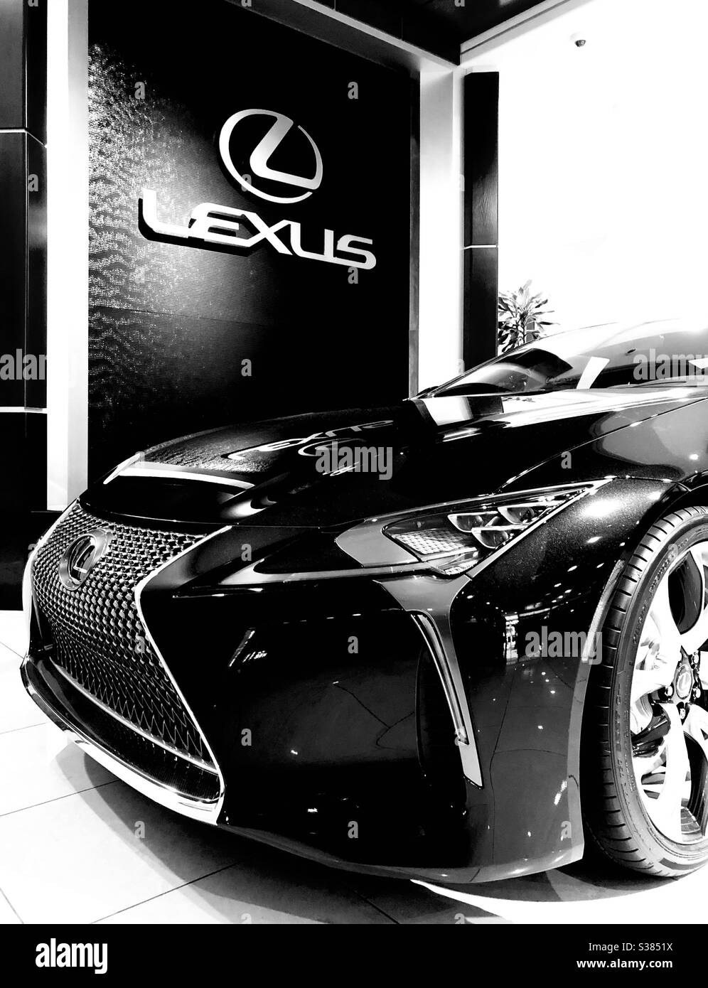 Detail eines Lexus Automobils in der Automobil-Dusche 2020. - Smartphone-aufgenommenes Stockfoto