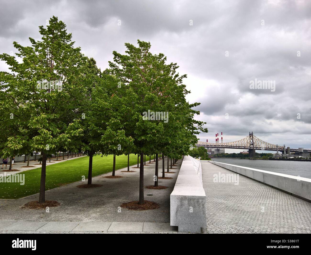 Franklin D. Roosevelt vier Freiheiten Park - Smartphone-aufgenommenes Stockfoto