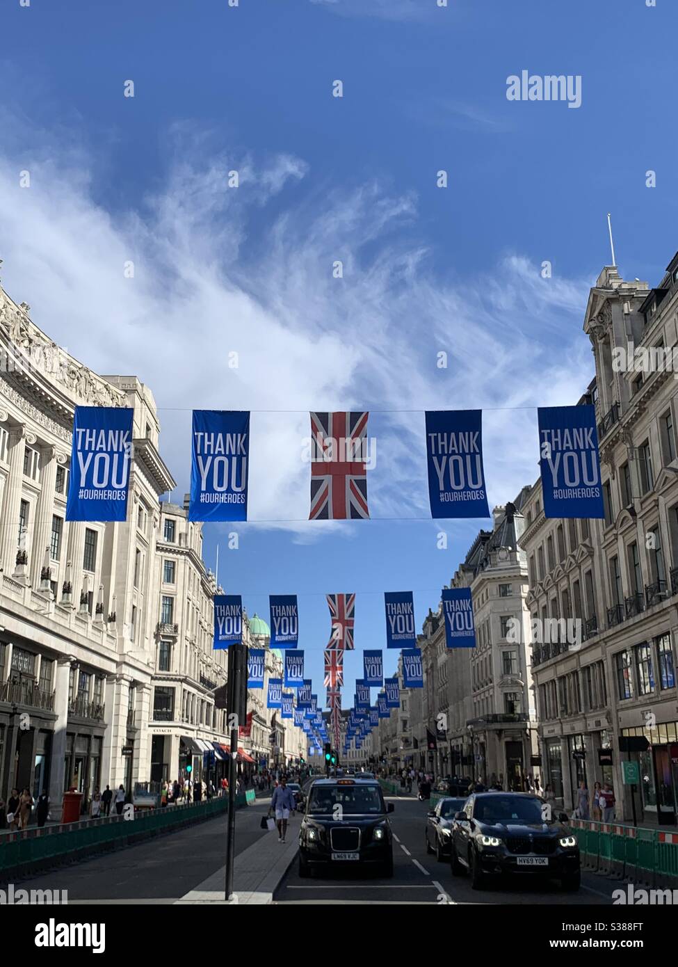 Regent Street sagt Danke an den NHS Stockfoto