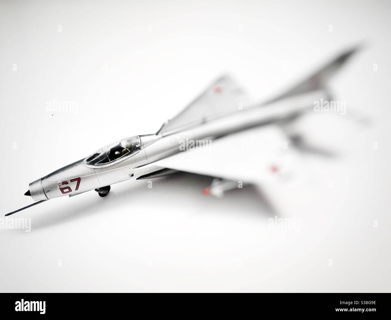 MiG 21 Fishbed Modell im Maßstab 1:1/72 Stockfoto