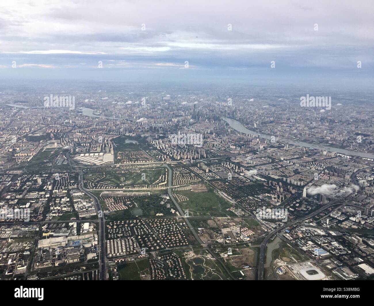 Luftbild von Shanghai, China. Stockfoto