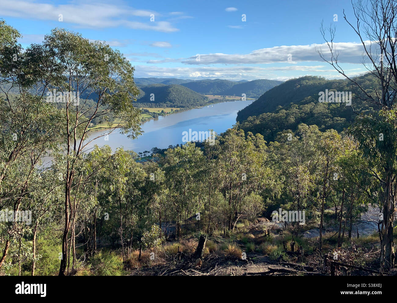 IPhone Foto des Hawkesbury River bei Wisemans Fähre in New South Wales im regionalen Australien Stockfoto