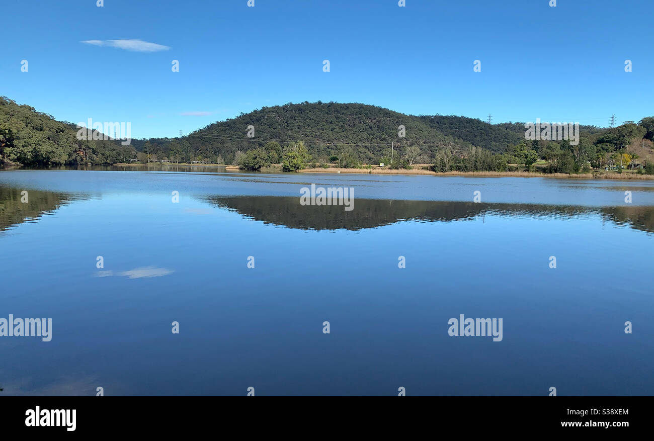 IPhone Foto des Hawkesbury River bei Wisemans Fähre in New South Wales im regionalen Australien Stockfoto