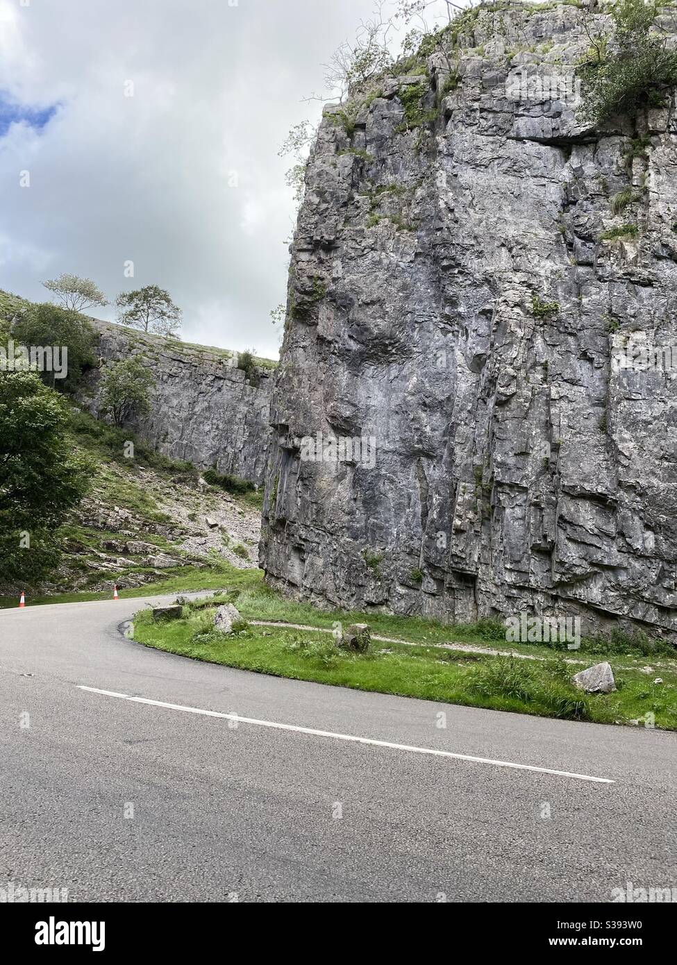 Offene Straßen in Cheddar Gorge Stockfoto