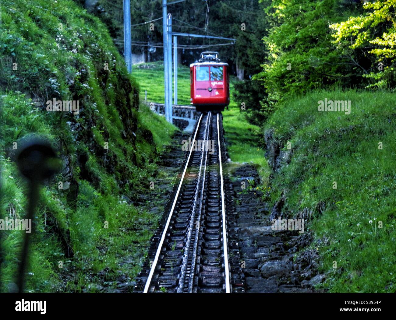 Zahnradbahn in der Schweiz Stockfotografie Alamy