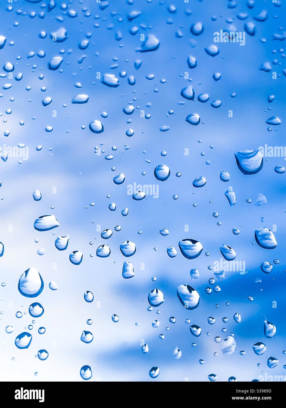 Wassertropfen auf einem Fenster Stockfoto