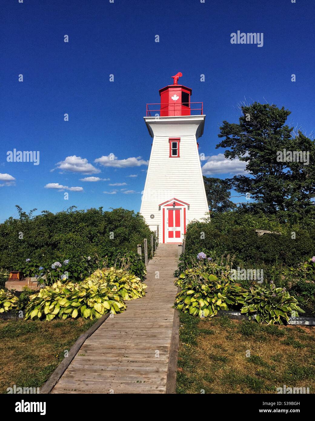 Victoria am Meer Leuchtturm, Prince Edward Island, Kanada. Stockfoto