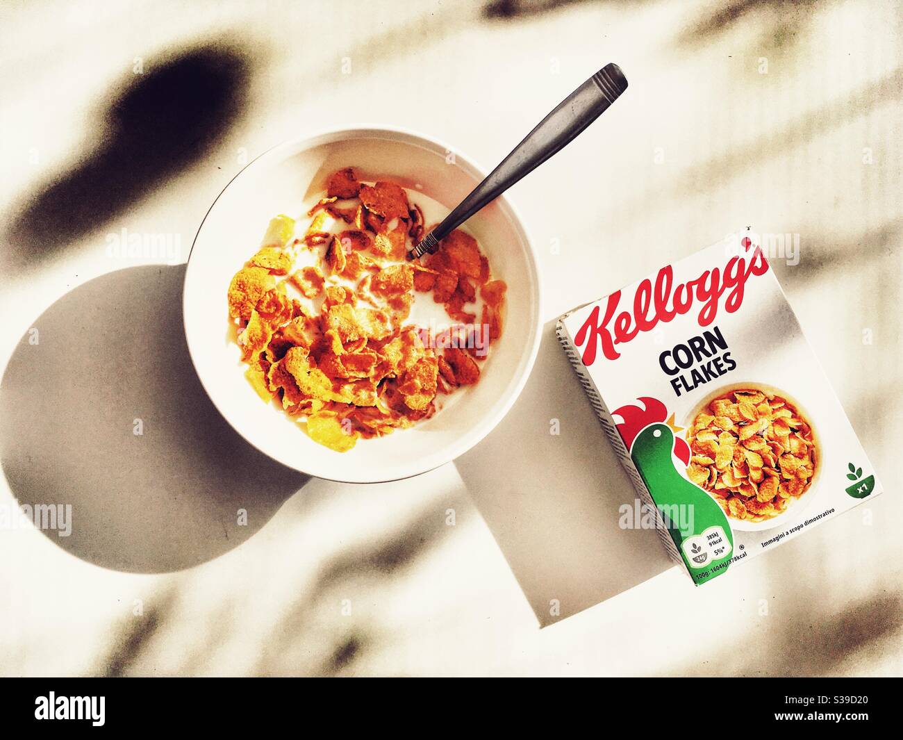 Kellogg's Maisflocken - Smartphone-aufgenommenes Stockfoto