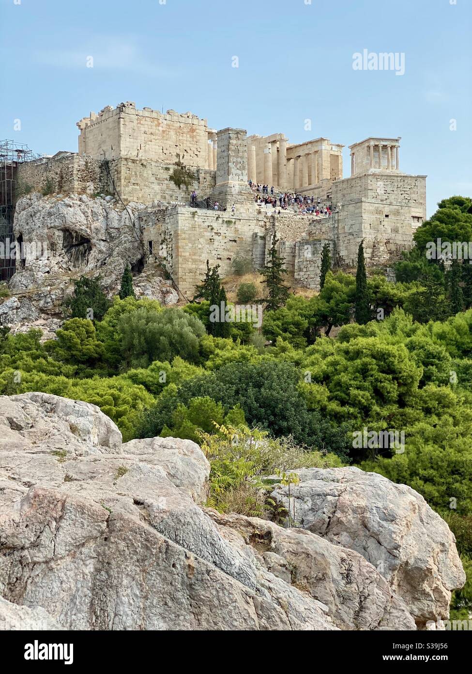 Eingang zur Akropolis, Athen, Griechenland Stockfoto