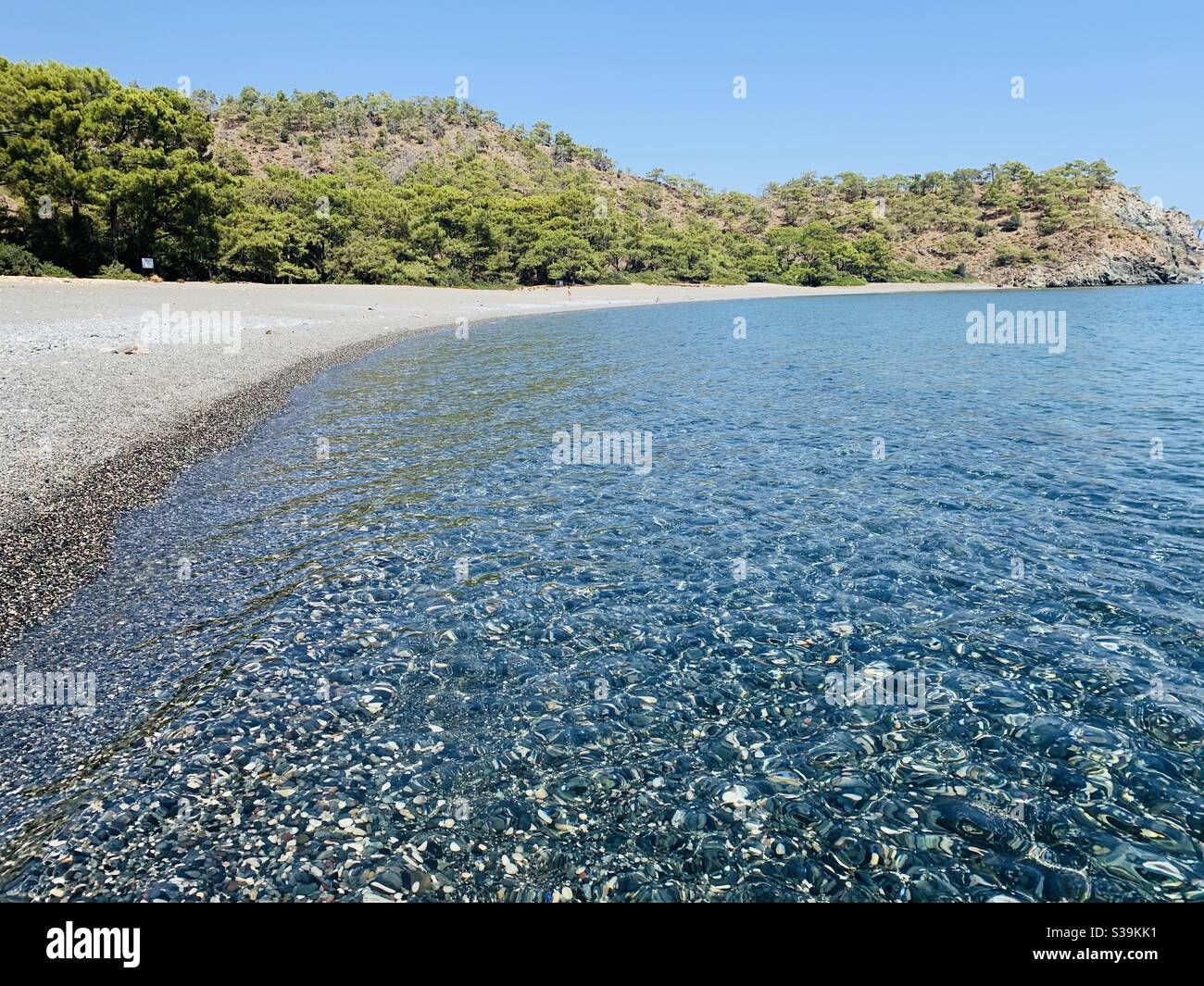 Küstenlinie am Phaeselis Strand Kemer Antalya türkei Stockfoto
