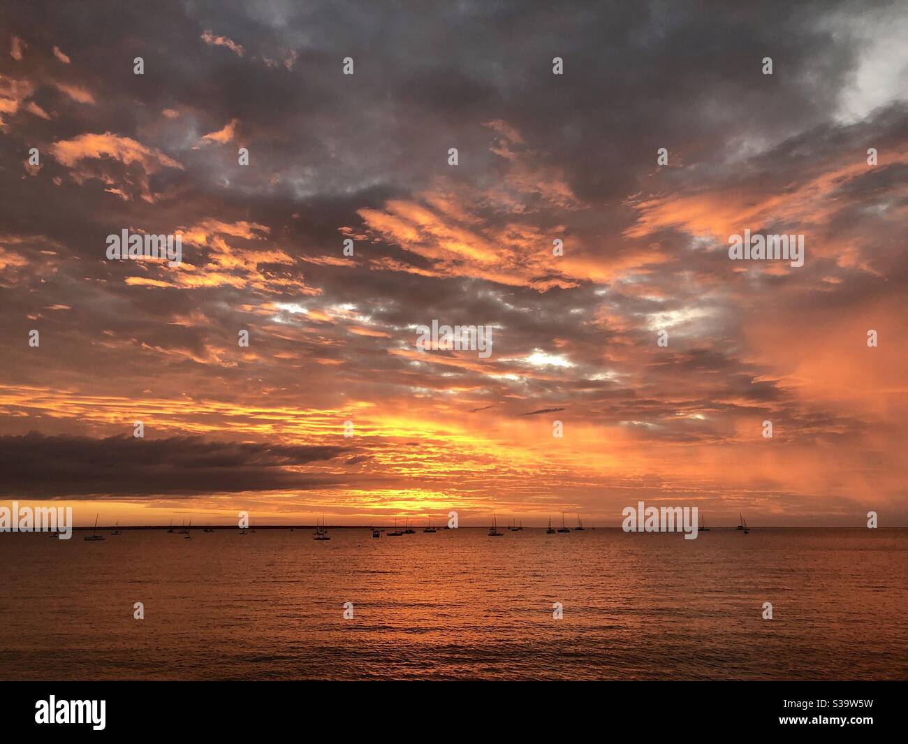 Festgemacht Yachten auf Darwin Hafen im Darwin Northern Territory Australien. Stockfoto