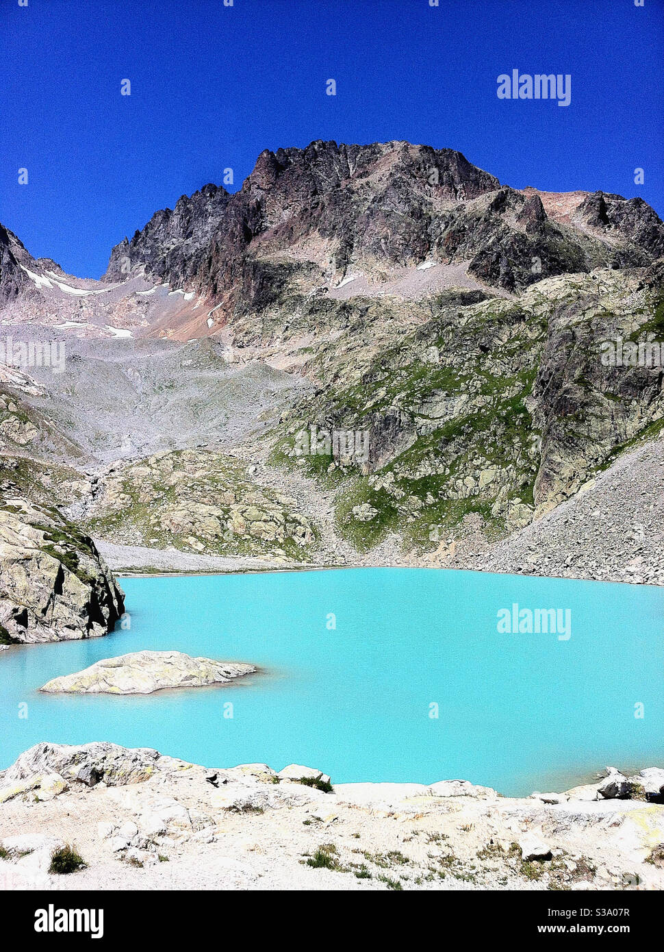 Le Lac Blanc weißer See in Chamonix Tal Savoie Frankreich Stockfoto