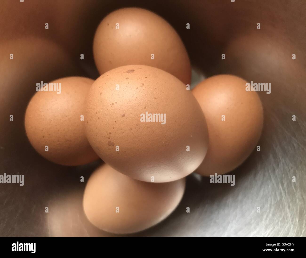 Fünf Eier - Smartphone-aufgenommenes Stockfoto