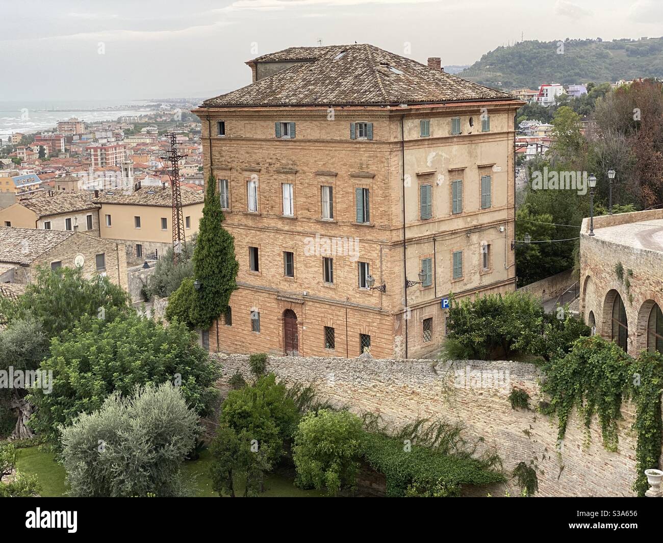 Blick auf das alte Gebäude, Grottammare, Region Marken, Italien Stockfoto