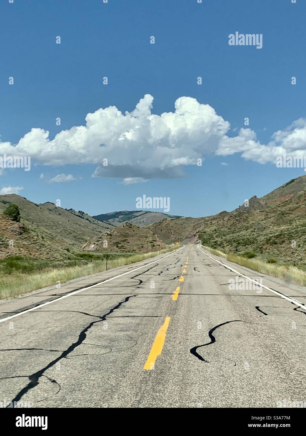 Eine einsame Autobahn. Stockfoto