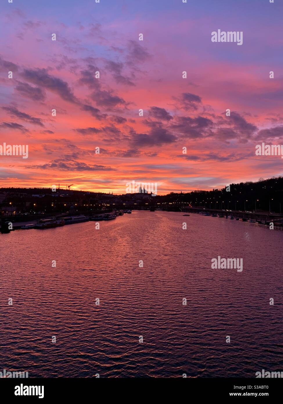 Sonnenuntergang in Prag, Tschechien Stockfoto