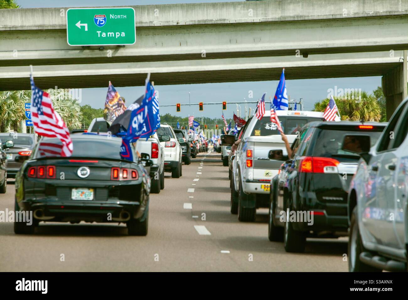 Trump-Parade. Stockfoto