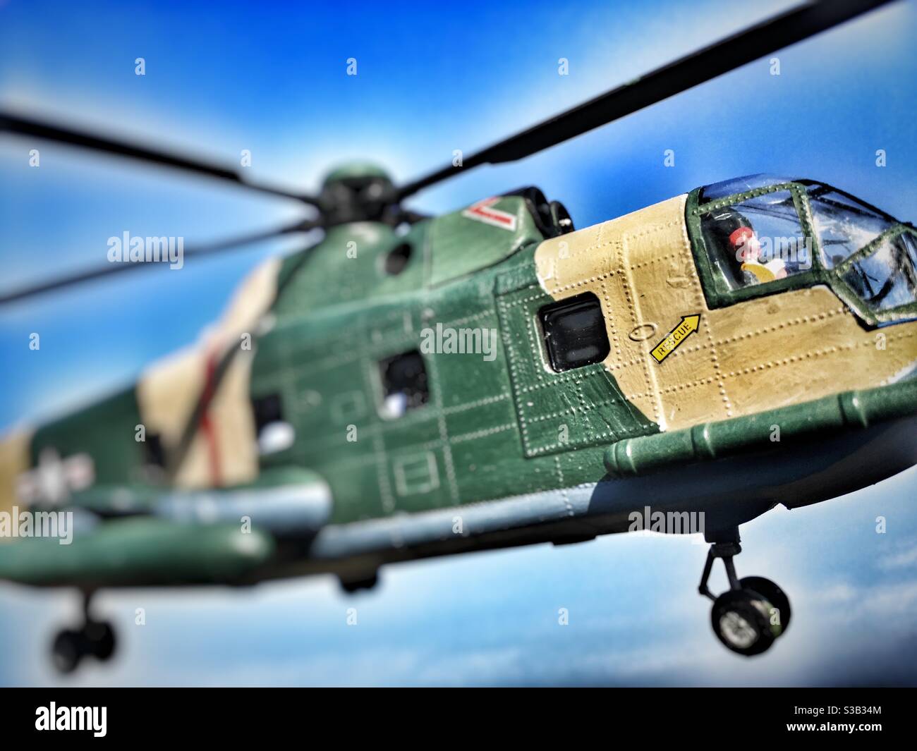 Jolly Green Giant Hubschrauber - Smartphone-aufgenommenes Stockfoto