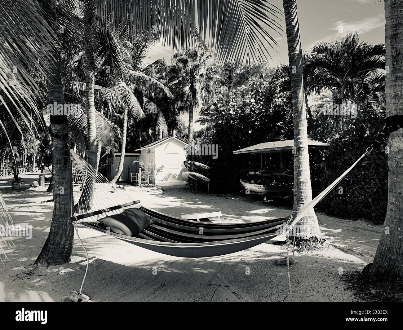 Ferienresort in Key Largo, Florida. - Smartphone-aufgenommenes Stockfoto