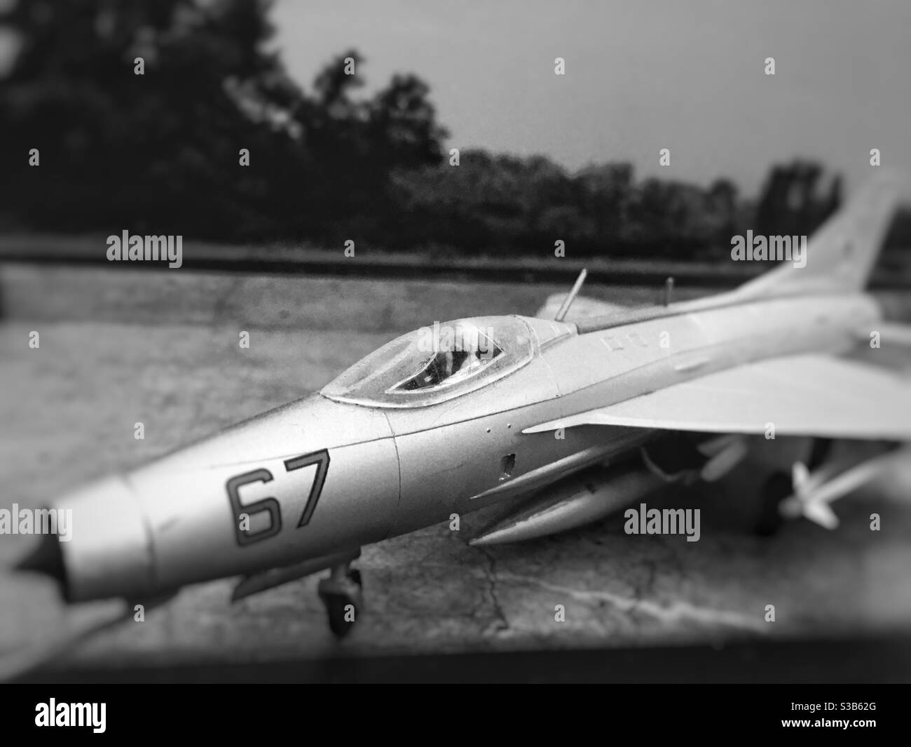 Frog Mig 21 im Maßstab 1:1/72 Fishbed sowjetischen Ära Modellflugzeug Stockfoto