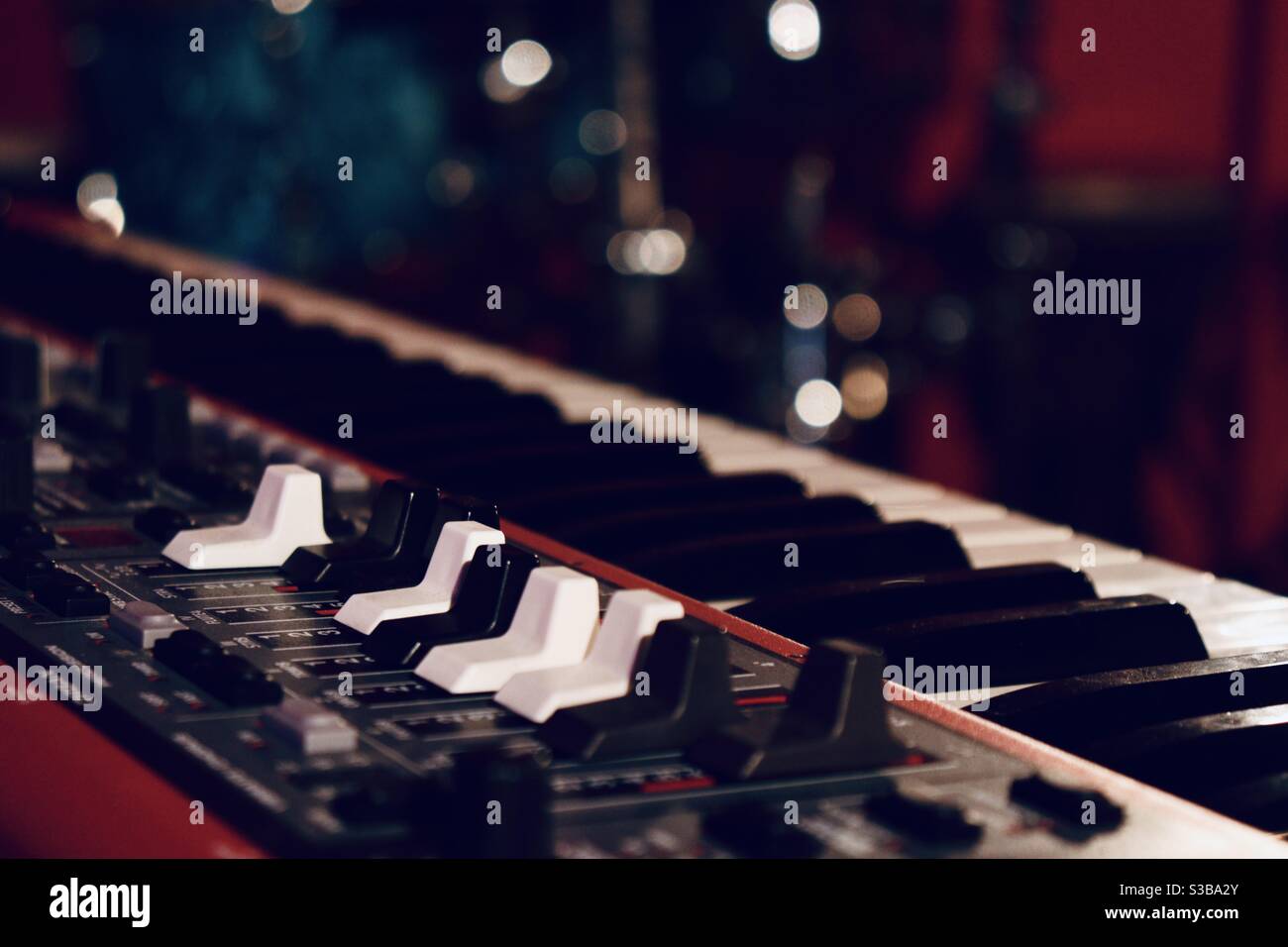 Tastatur in einem Tonstudio Stockfoto