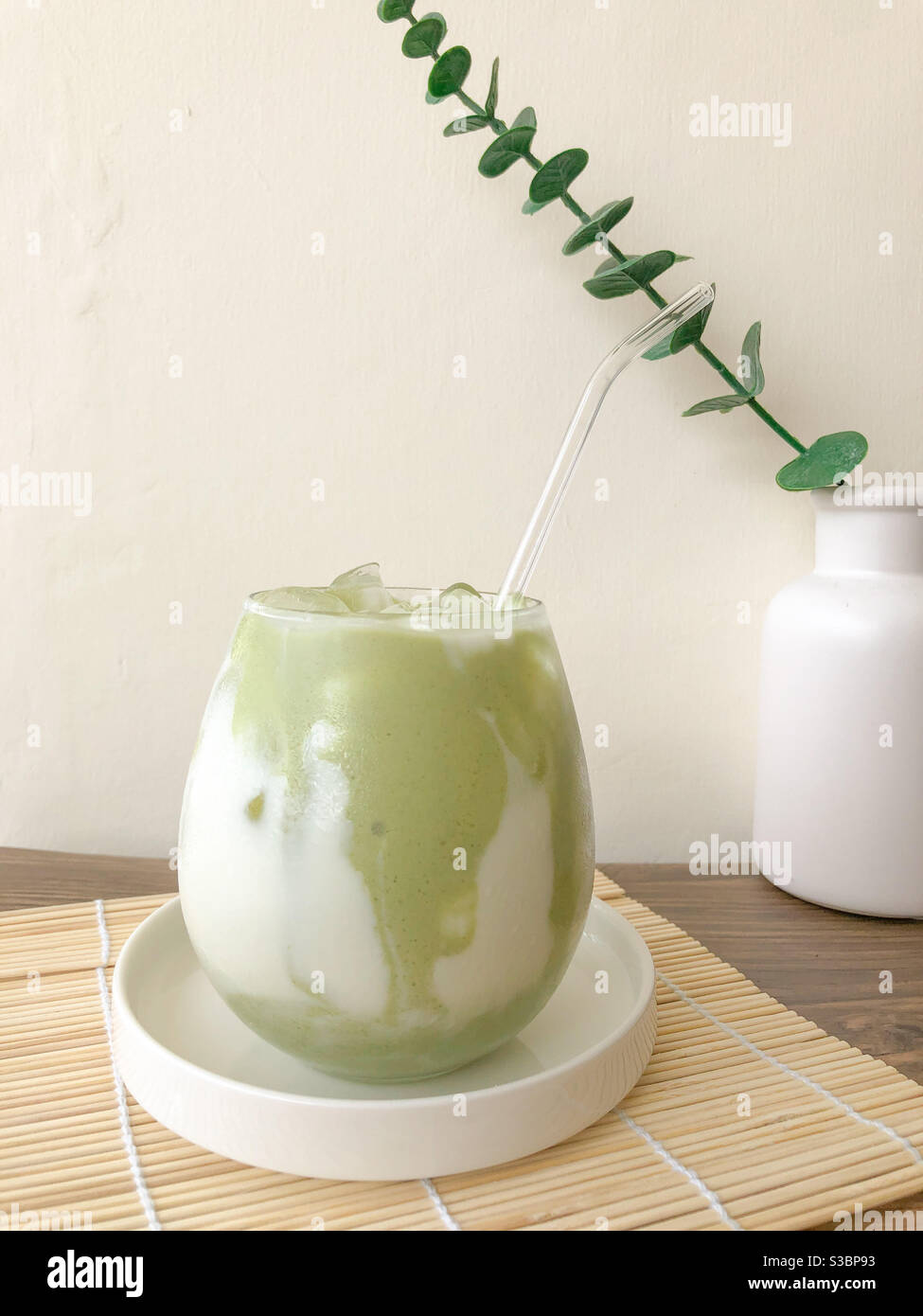 Matcha Latte Stockfoto