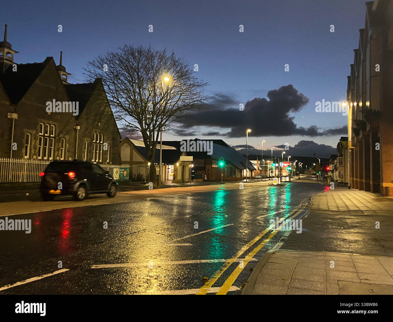 Aberystwyth, West Wales, Großbritannien. Wetter: Ein wolkiger Start in den Tag in Aberystwyth. Bildnachweis ©️ Rose Voon / Alamy Live News. Stockfoto