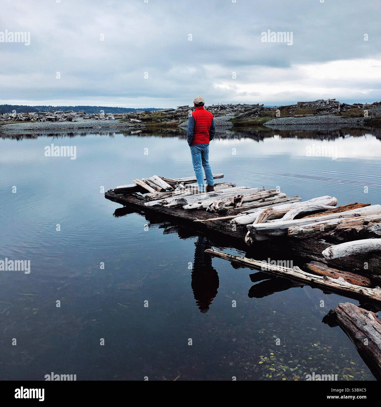 Wolkiger Tag auf Whidbey Island, pazifischer Nordwesten Stockfoto