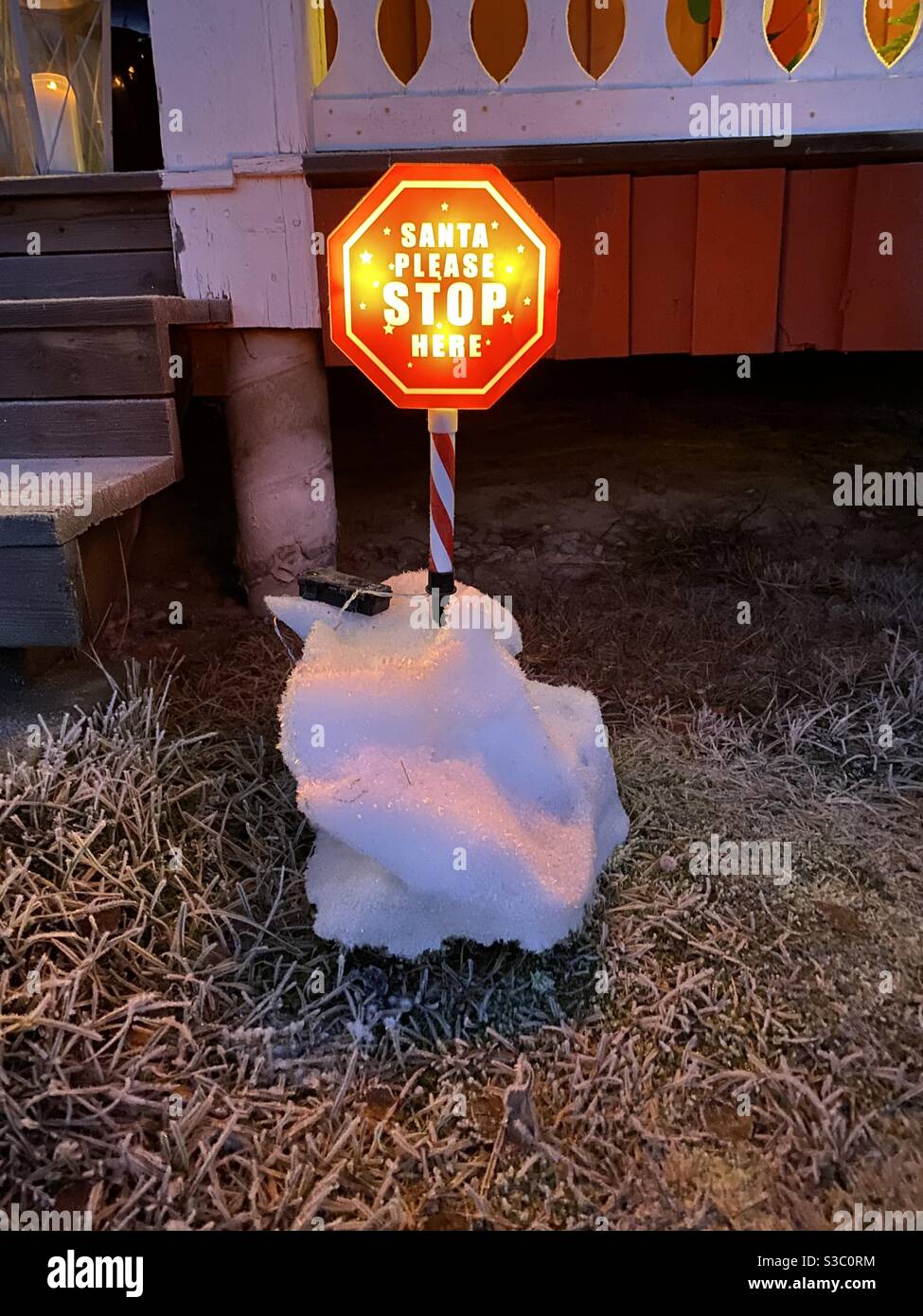 Santa bitte hier aufhören Stockfoto