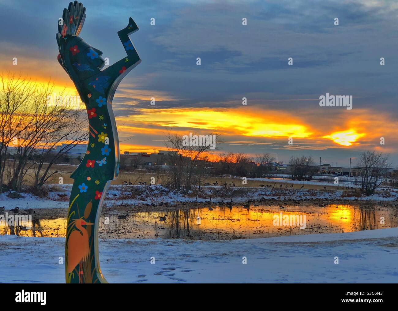 Kansas Neujahr Abend Sonnenuntergang 1. Januar 2021 Stockfoto