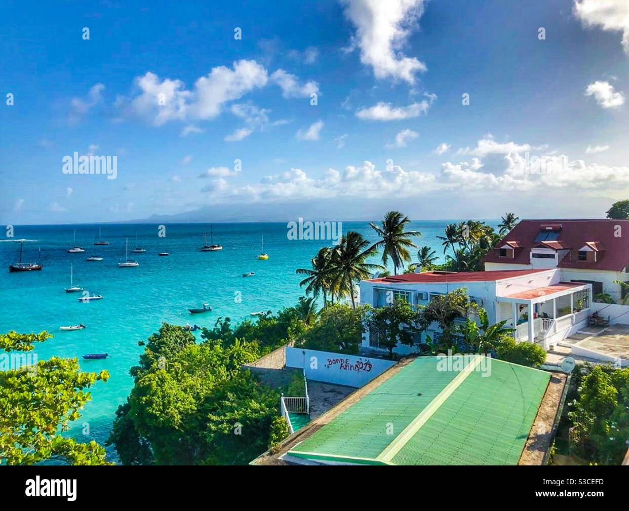 Blick auf Gosier in Guadeloupe Stockfoto
