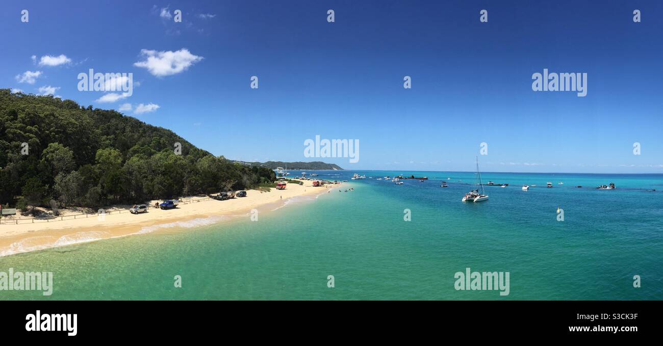 Moreton Island Strand, wo die Fähre landet Queensland Australien Stockfoto