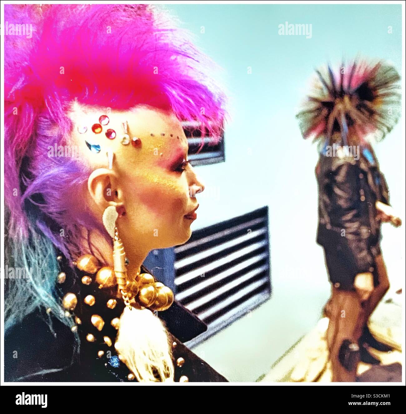 Punks Frisuren. - Smartphone-aufgenommenes Stockfoto
