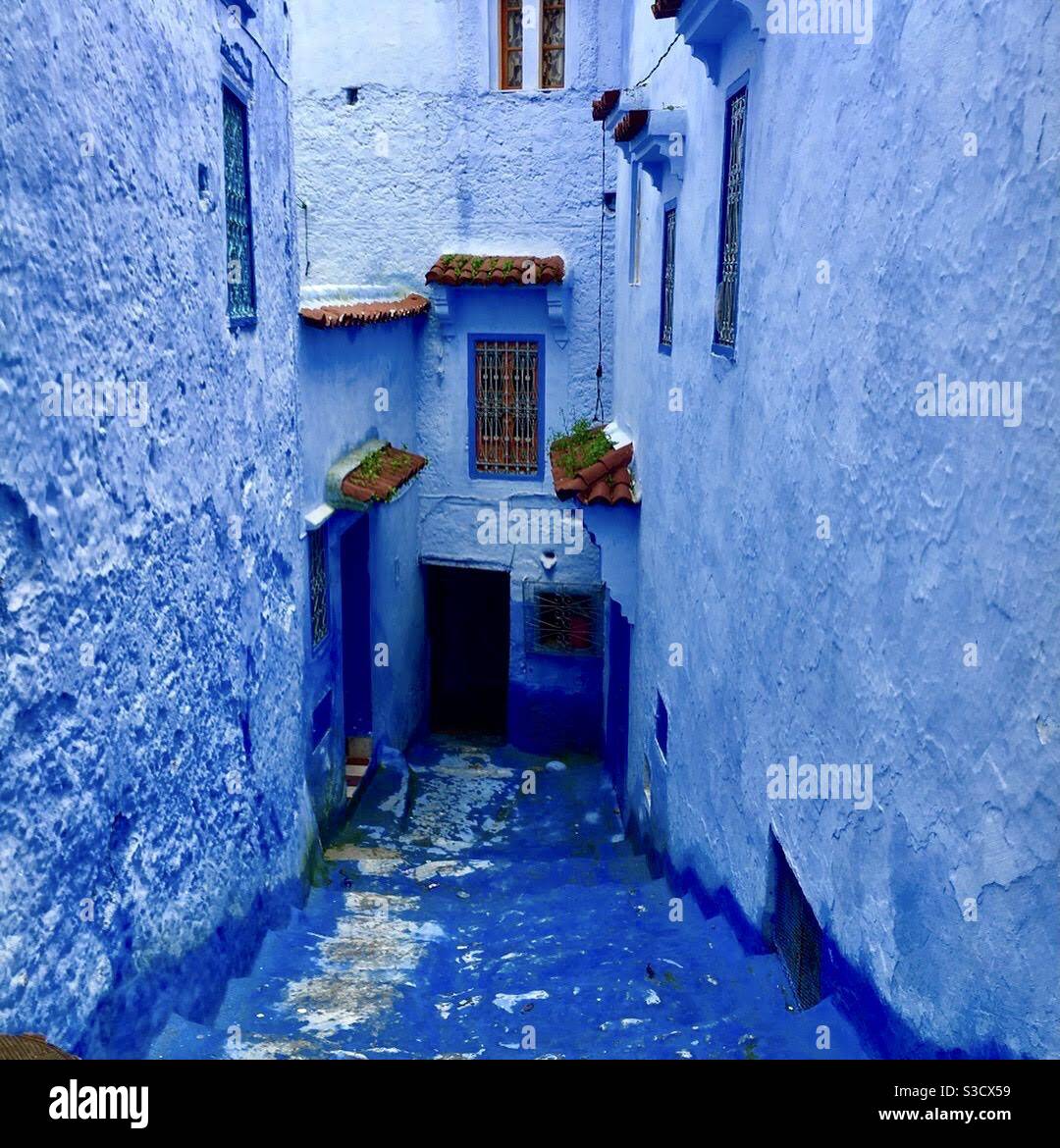 Blaue Straßen Stockfoto