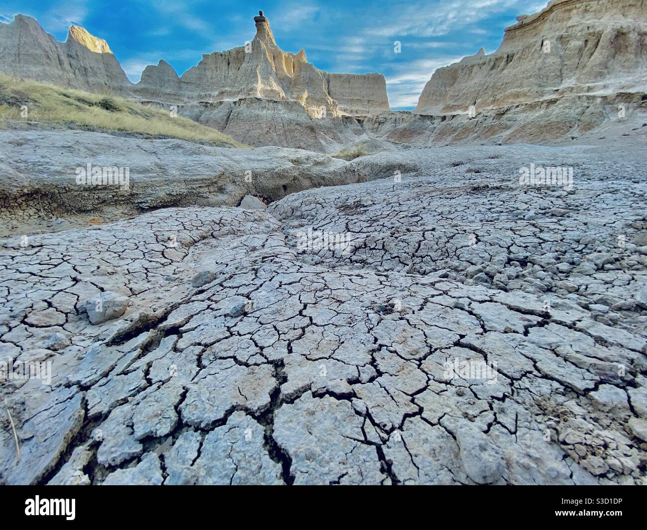 Felsformationen im Badlands National Park, South Dakota, USA - Smartphone-aufgenommenes Stockfoto