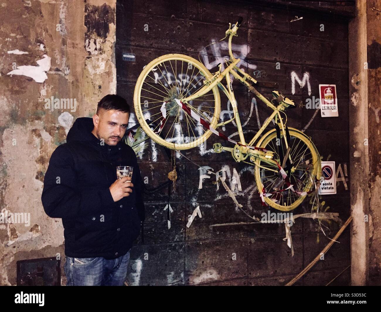 Künstlerisches Fahrradstück Stockfoto