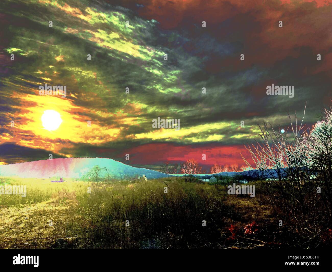 Dystopische Skyline Stockfoto