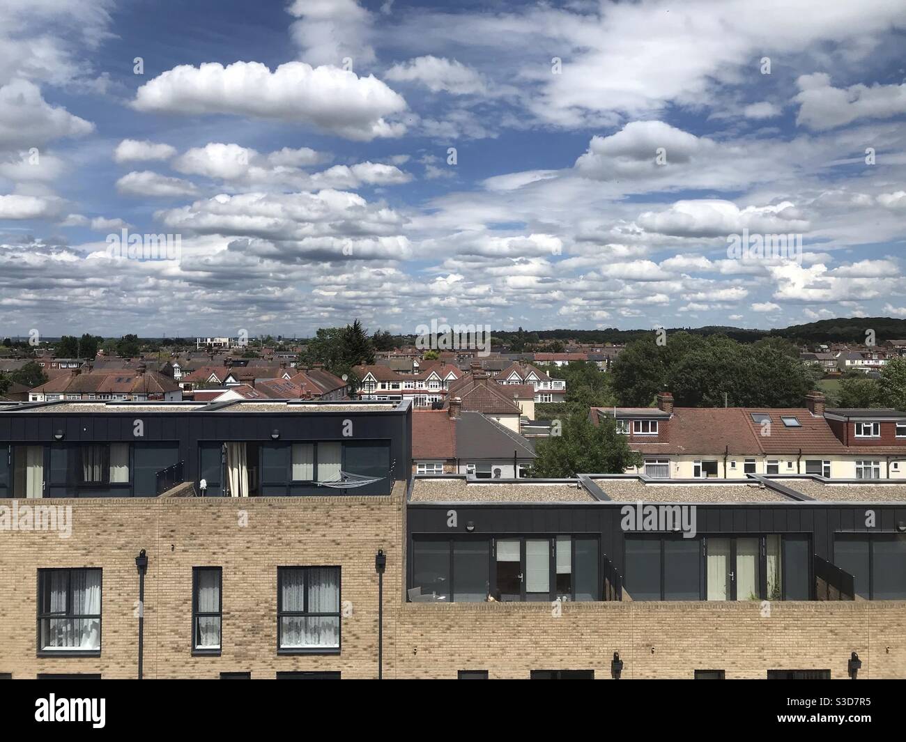 Londoner Vorstadtlandschaft - Smartphone-aufgenommenes Stockfoto