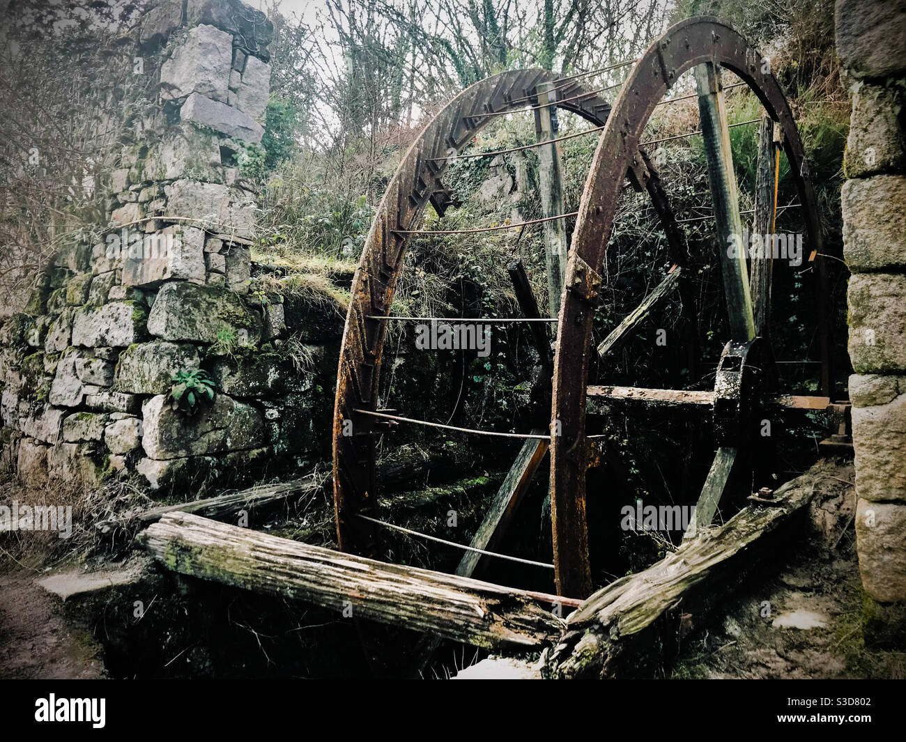 Stilles Wasserrad, Cornwall UK Stockfoto