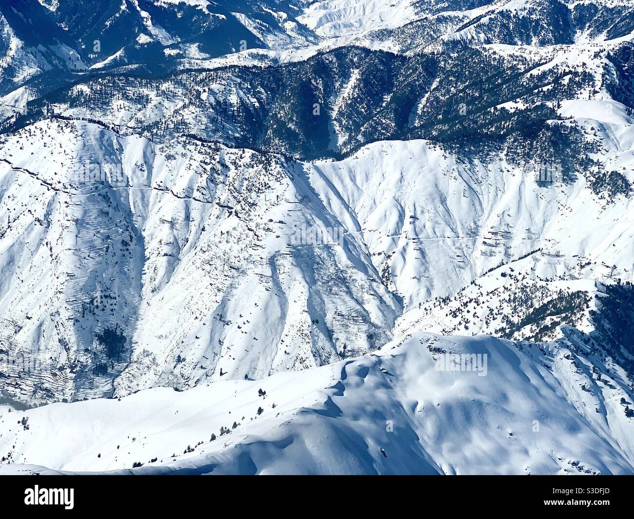 Eine Luftaufnahme der Himalaya-Region von Jammu und Kaschmir, Indien Stockfoto