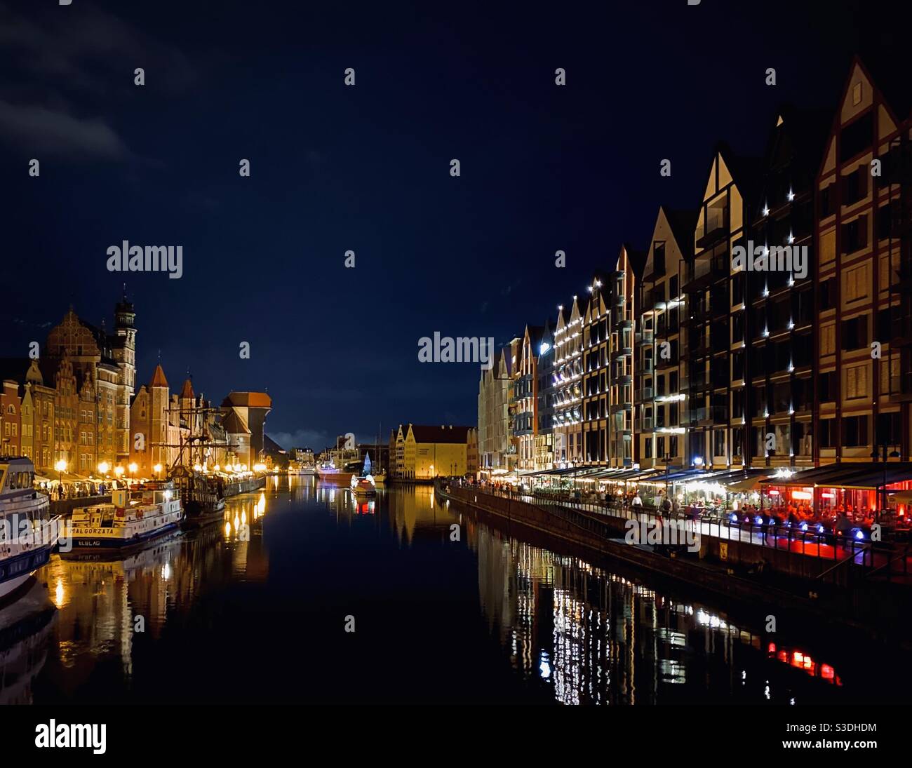 Gdańsk bei Nacht Stockfoto