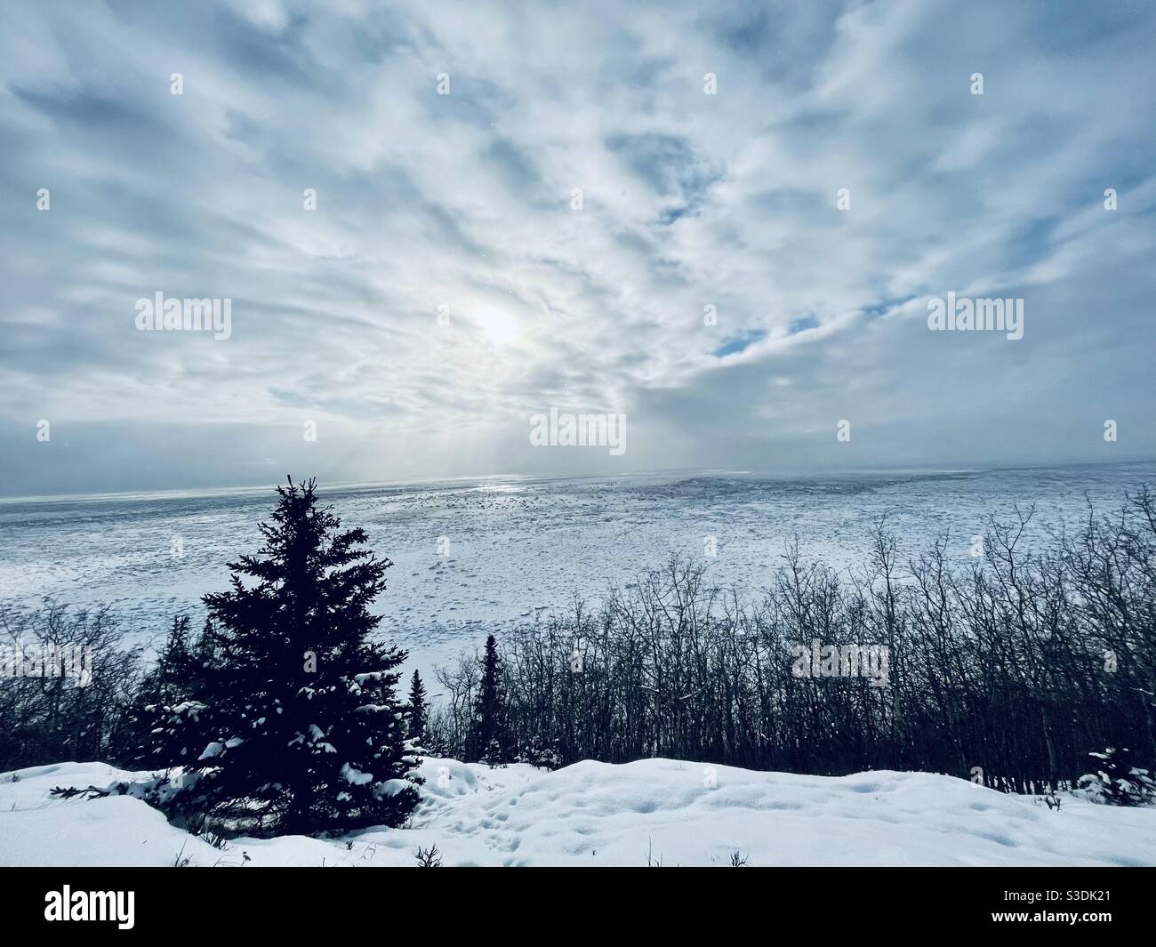 Großer Himmel über Cook Inlet Stockfoto