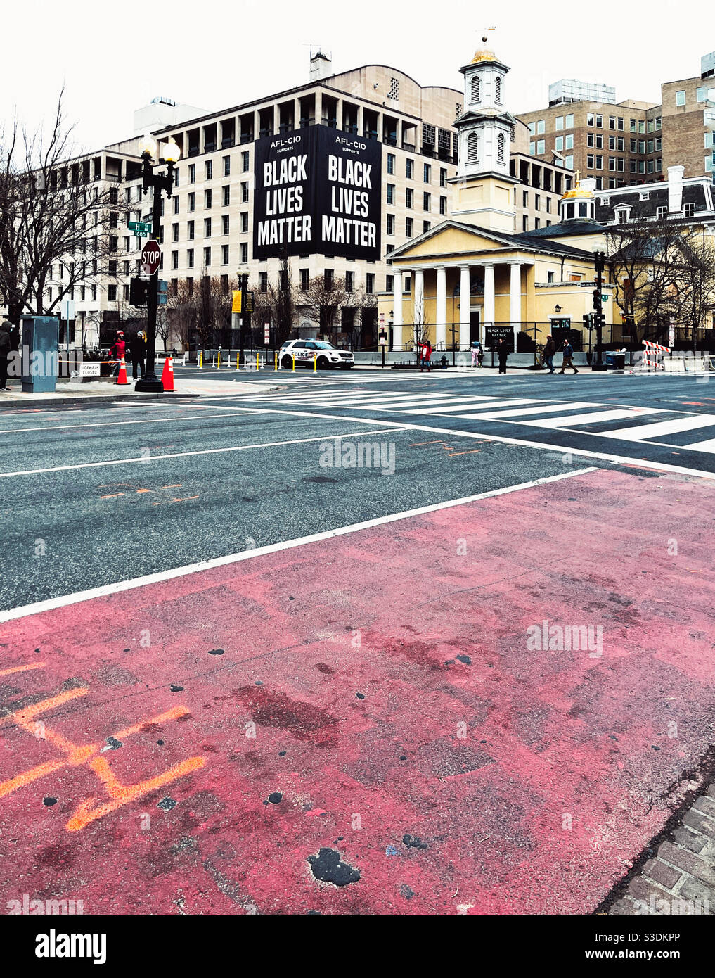 Black Lives Matter Plaza vor dem Weißen Haus in Washington DC Stockfoto
