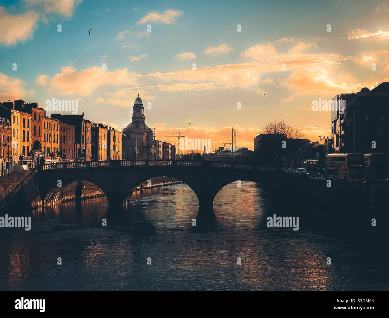 Liffey River in Dublin, Irland Stockfoto