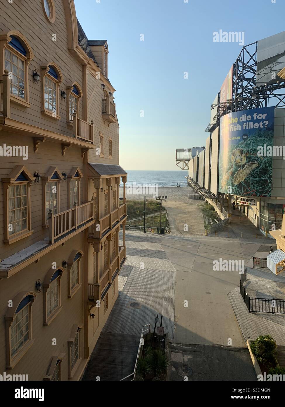 Oktober 2020, ein Morgenblick auf den Ozean von Caesars, Atlantic City, New Jersey, USA Stockfoto