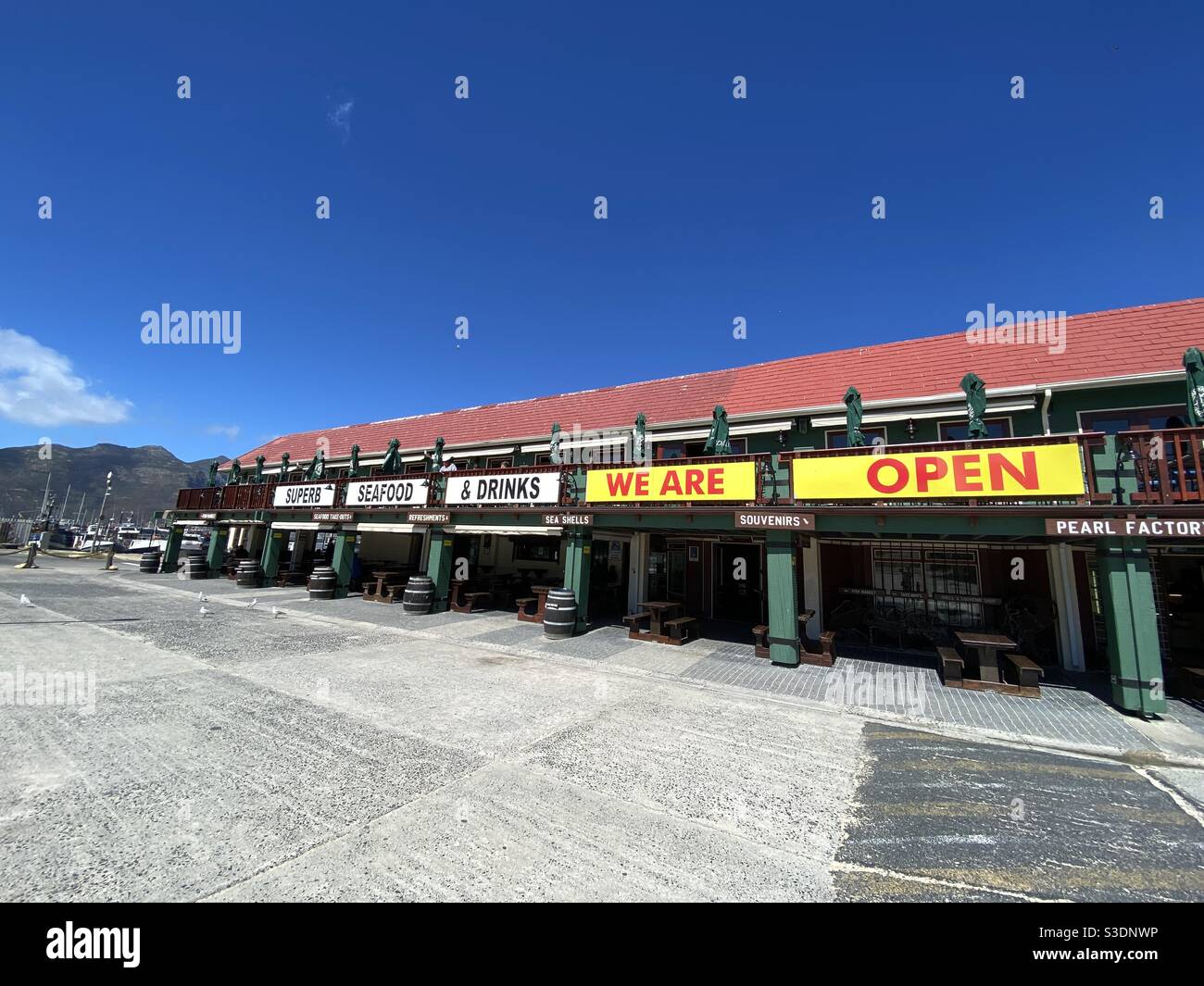 Schild am mariners wharf restaurant Fotos und Bildmaterial in hoher