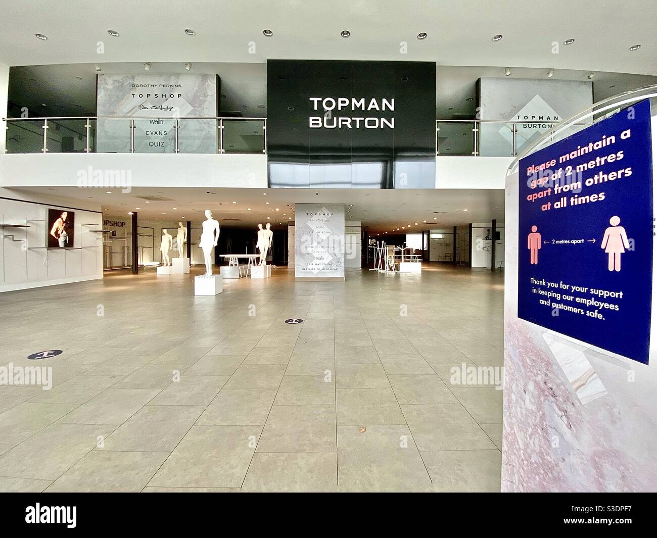 Topshop Topman Arcadia Gruppe geschlossen eingestellt Handel High Street Einzelhändler. Stockfoto