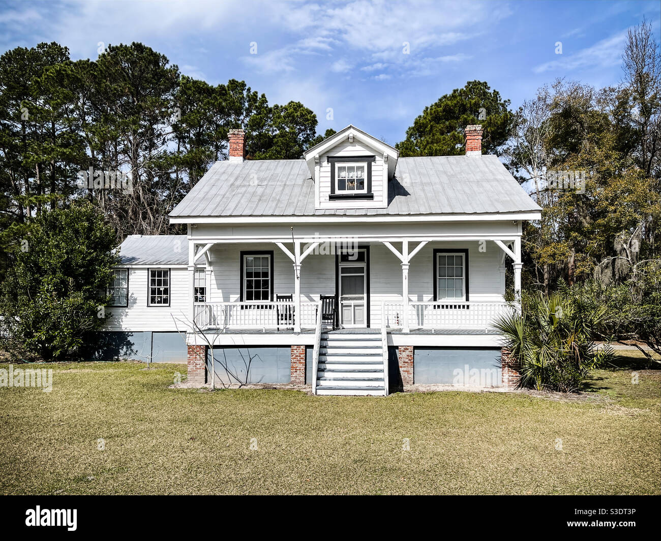 Bloody Point Front Range Lighthouse auf Daufuskie Island, South Carolina. Stockfoto